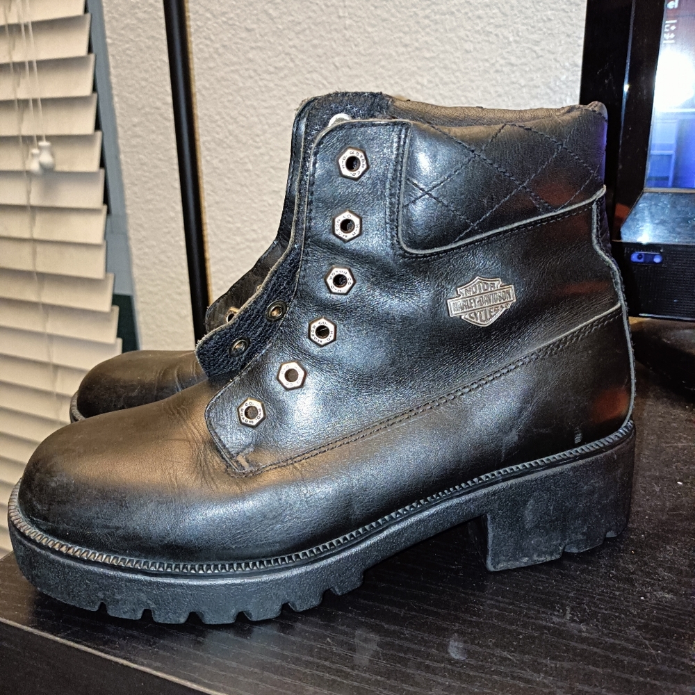 Harley Davidson Cruise Control Black Leather Motorcycle Boots 82034